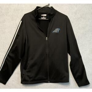 Carolina Panthers Jacket Mens Medium Black NFL Football‎ Full Zip Track Warm Up